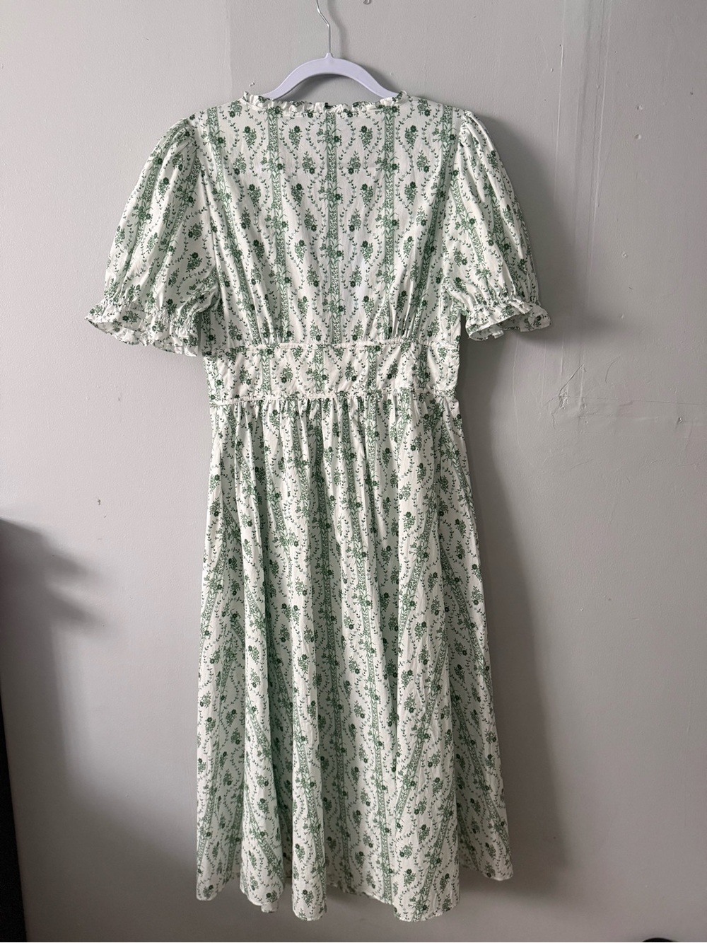 Hill House Sabrina Dress Green Vine Stripe Cotton - Picture 7 of 10
